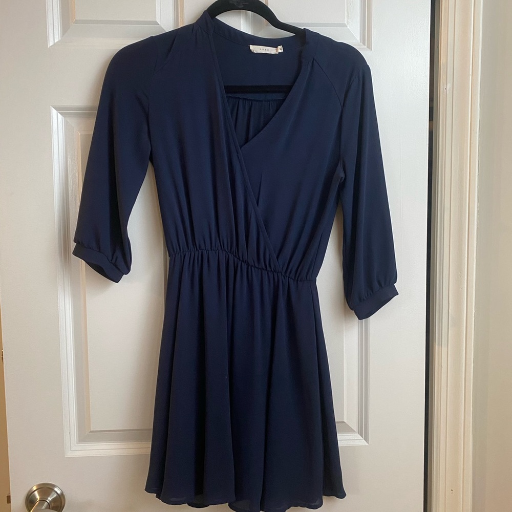 Lush Navy Mid Sleeve Dress